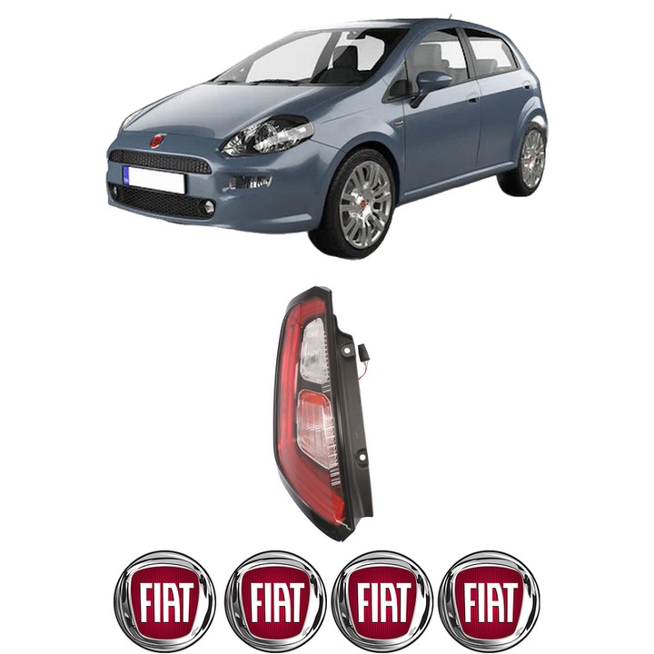 Lampa Stop Spate Stanga FIAT PUNTO Hatchback Van (199_) din 2008-2012, Auto, DEPO, 4x Stickere auto cu FIAT