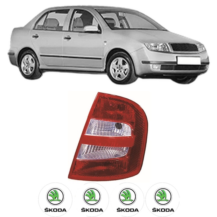Lampa Stop Spate Dreapta SKODA FABIA I Saloon (6Y3) din 1999-2007, Auto, DEPO, 4x Stickere auto cu SKODA