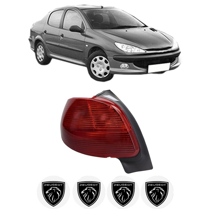 Lampa Stop Spate Stanga PEUGEOT 206 Saloon din 2007-2008, Auto, TYC, 4x Stickere auto cu PEUGEOT