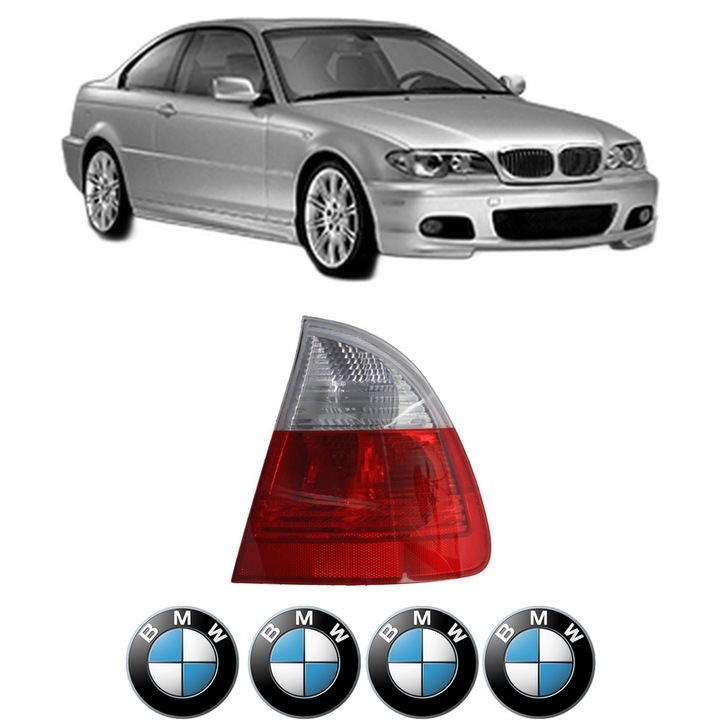 Lampa Stop Spate Dreapta BMW Seria 3 Coupe (E46) din 1998-2006, Auto, TYC, 4x Stickere auto cu BMW