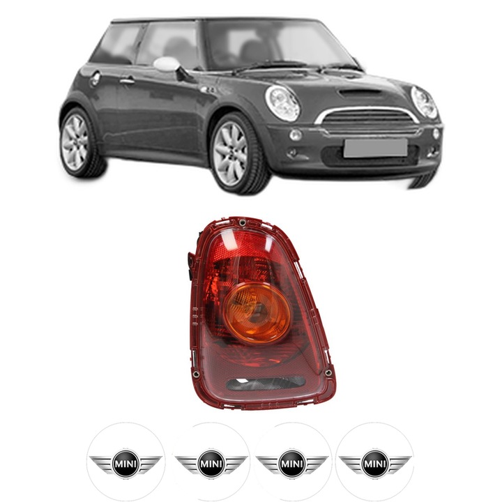 Lampa Stop Spate Stanga MINI MINI (R50, R53) din 2001-2006, Auto, DEPO, 4x Stickere auto cu MINI