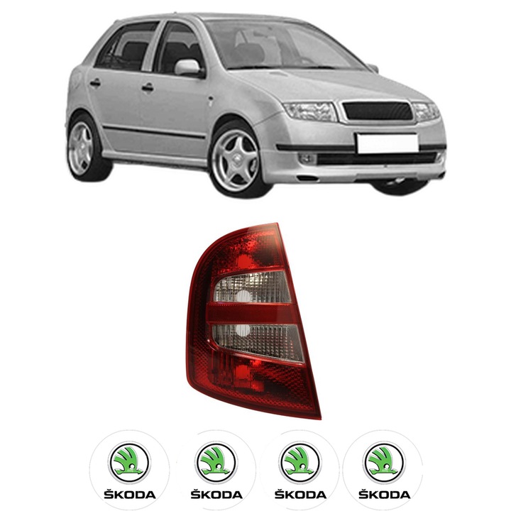 Lampa Stop Spate Stanga SKODA FABIA I (6Y2) din 1999-2008, Auto, TYC, 4x Stickere auto cu SKODA