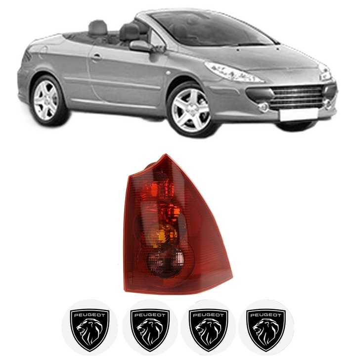 Lampa Stop Spate Dreapta PEUGEOT 307 CC (3B) din 2003-2009, Auto, TYC, 4x Stickere auto cu PEUGEOT