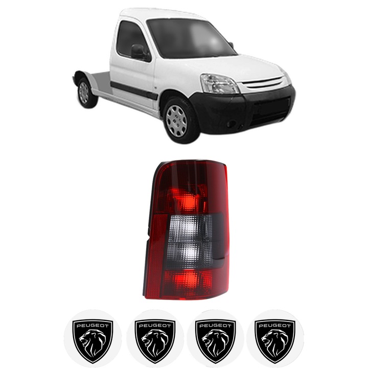 Lampa Stop Spate Dreapta PEUGEOT PARTNER Platform/Chassis (5_, G_) din 1997-2008, Auto, TYC, 4x Stickere auto cu PEUGEOT