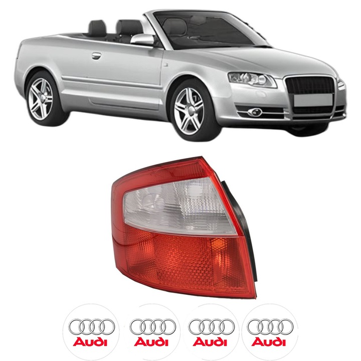 Lampa Stop Spate Stanga AUDI A4 B6 Convertible (8H7) din 2002-2005, Auto, TYC, 4x Stickere auto cu AUDI