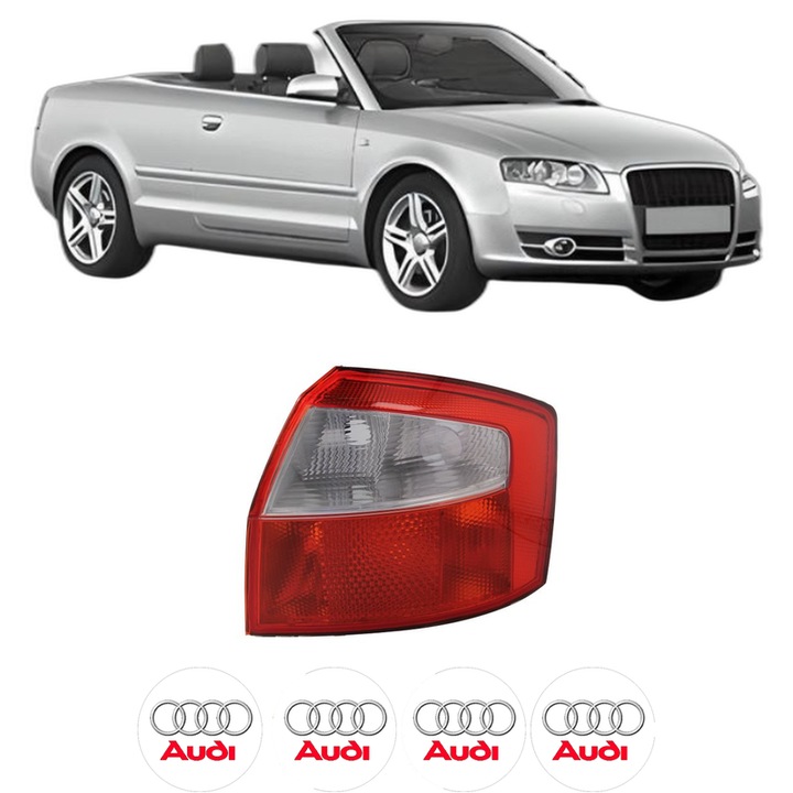 Lampa Stop Spate Dreapta AUDI A4 B6 Convertible (8H7) din 2002-2005, Auto, TYC, 4x Stickere auto cu AUDI