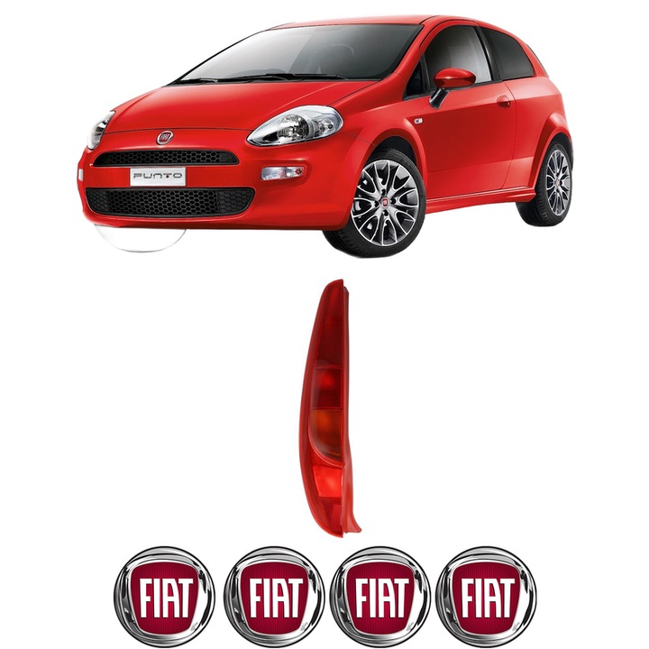 Lampa Stop Spate Stanga FIAT PUNTO EVO Hatchback Van (199_) din 2009-2012, Auto, TYC, 4x Stickere auto cu FIAT