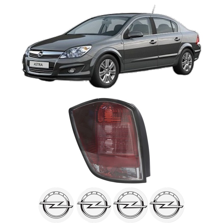 Lampa Stop Spate Stanga OPEL ASTRA H Saloon (A04) din 2007-2014, Auto, TYC, 4x Stickere auto cu OPEL