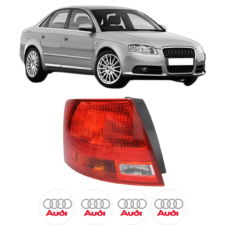 Lampa Stop Spate Stanga AUDI A4 B7 (8EC) din 2004-2008, Auto, TYC, 4x Stickere auto cu AUDI