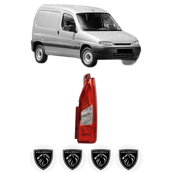 Lampa Stop Spate Dreapta PEUGEOT PARTNER Box Body/MPV (5_, G_) din 1996-2015, Auto, TYC, 4x Stickere auto cu PEUGEOT