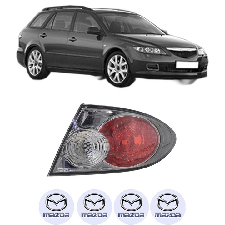 Lampa Stop Spate Dreapta MAZDA 6 Station Wagon (GY) din 2002-2008, Auto, TYC, 4x Stickere auto cu MAZDA