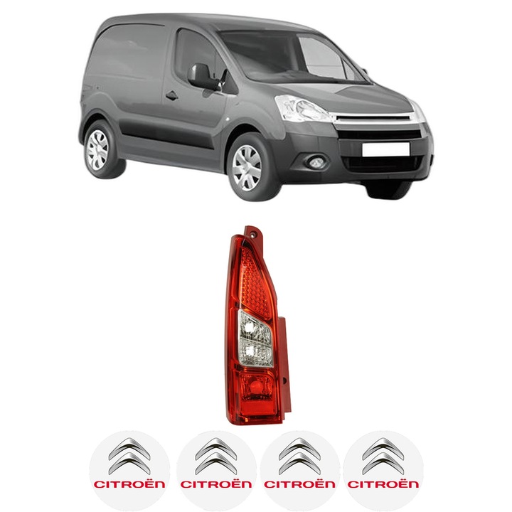 Lampa Stop Spate Stanga CITROEN BERLINGO Box Body/MPV (B9) din 2008-2021, Auto, TYC, 4x Stickere auto cu CITROEN