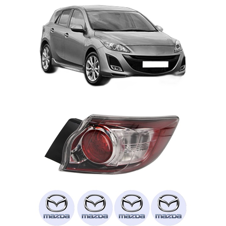 Lampa Stop Spate Dreapta MAZDA 3 (BL) din 2008-2014, Auto, TYC, 4x Stickere auto cu MAZDA