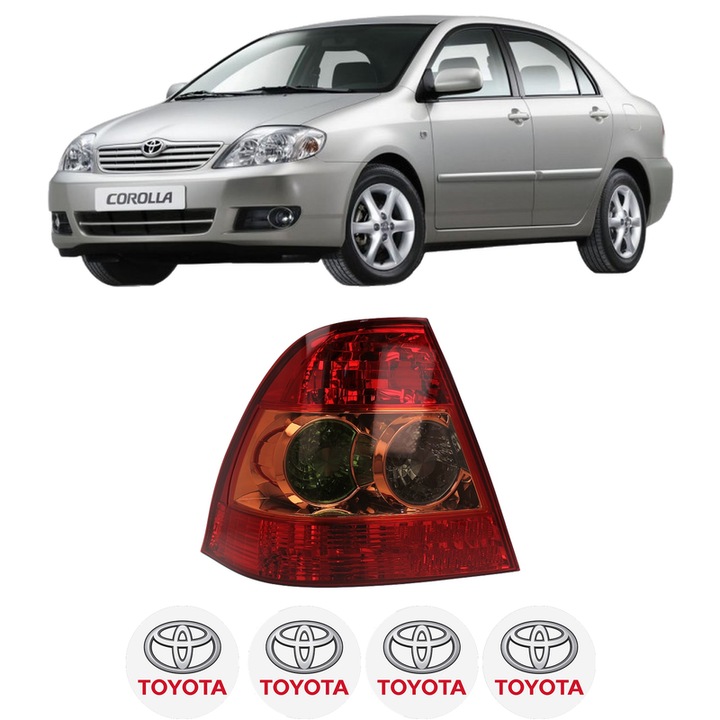 Lampa Stop Spate Stanga TOYOTA COROLLA Saloon (_E12_) din 2001-2008, Auto, DEPO, 4x Stickere auto cu TOYOTA