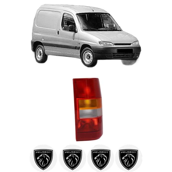 Lampa Stop Spate Dreapta PEUGEOT PARTNER Box Body/MPV (5_, G_) din 1996-2015, Auto, TYC, 4x Stickere auto cu PEUGEOT
