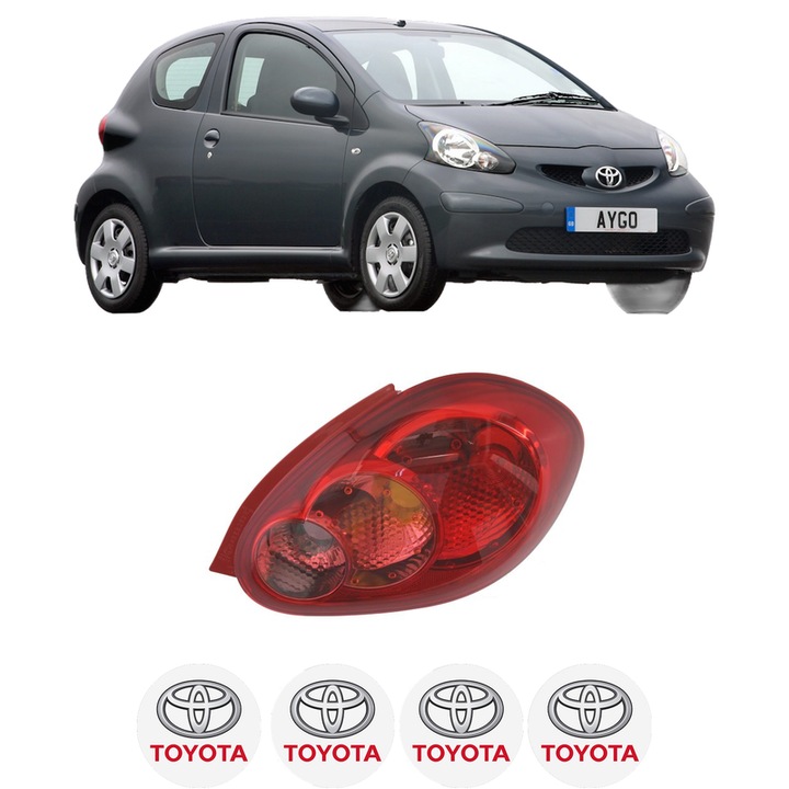 Lampa Stop Spate Dreapta TOYOTA AYGO (_B1_) din 2005-2014, Auto, TYC, 4x Stickere auto cu TOYOTA