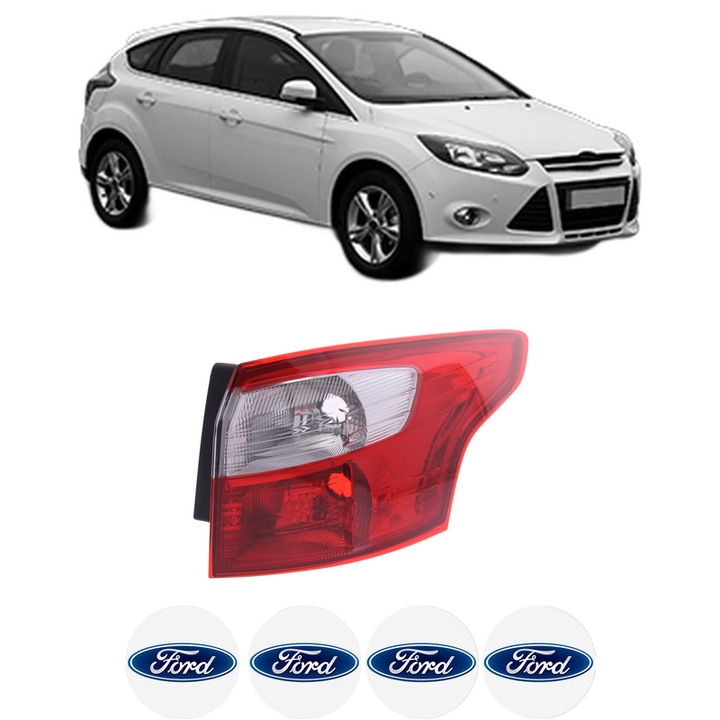Lampa Stop Spate Dreapta FORD FOCUS III Hatchback Van din 2011-2020, Auto, TYC, 4x Stickere auto cu FORD