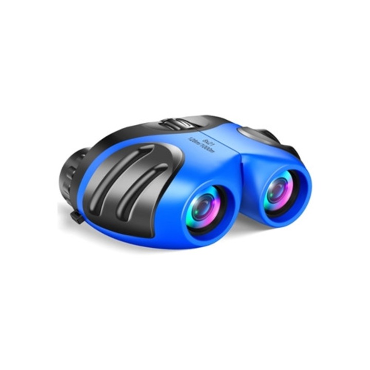 Binoclu pentru copii, compact, rezistent la socuri, albastru