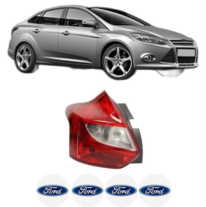 Lampa Stop Spate Stanga FORD FOCUS III Saloon din 2010-2020, Auto, TYC, 4x Stickere auto cu FORD