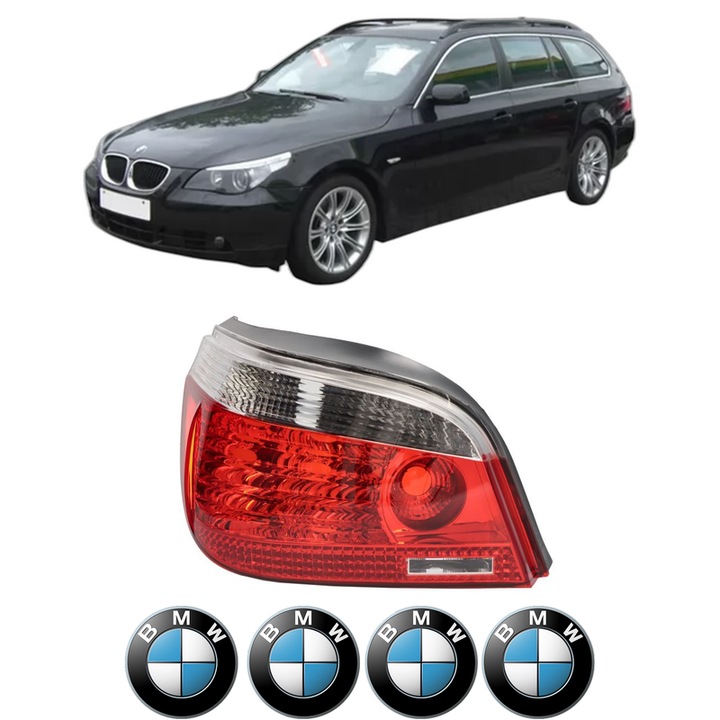 Lampa Stop Spate Stanga BMW Seria 5 Touring (E61) din 2004-2010, Auto, TYC, 4x Stickere auto cu BMW
