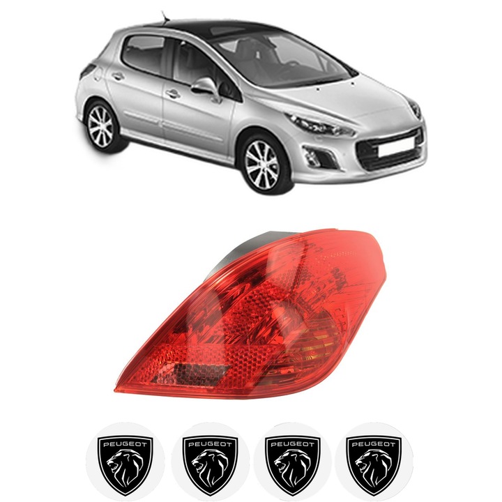 Lampa Stop Spate Dreapta PEUGEOT 308 I (4A_, 4C_) din 2007-2015, Auto, TYC, 4x Stickere auto cu PEUGEOT