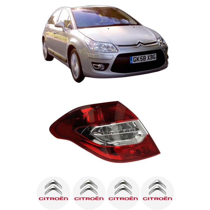 Lampa Stop Spate Stanga CITROEN C4 II (NC_) din 2009-2018, Auto, TYC, 4x Stickere auto cu CITROEN