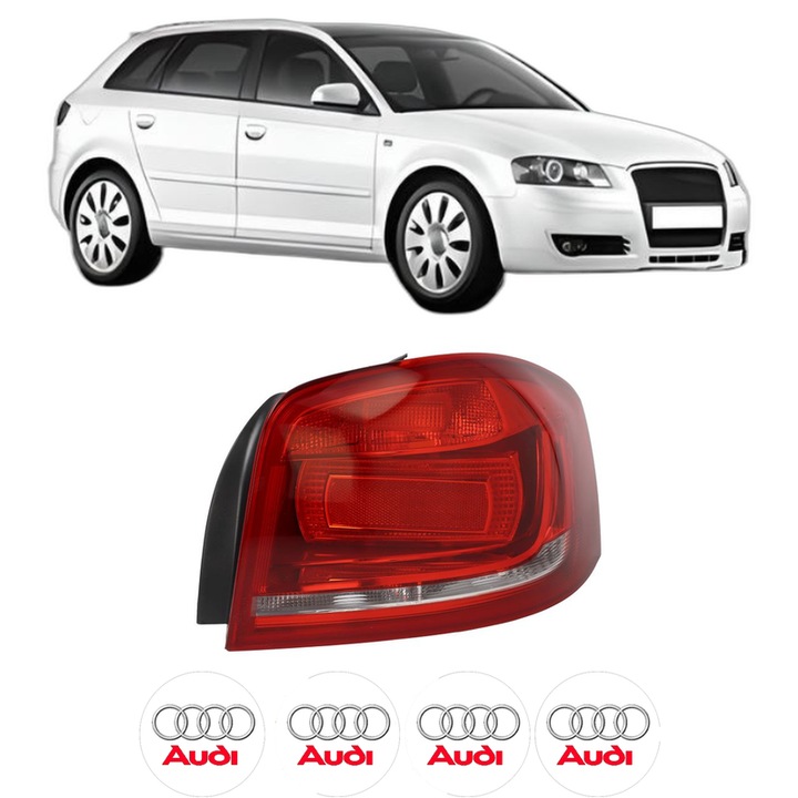 Lampa Stop Spate Dreapta AUDI A3 Sportback (8PA) din 2004-2013, Auto, TYC, 4x Stickere auto cu AUDI