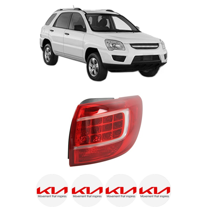 Lampa Stop Spate Dreapta KIA SPORTAGE II (JE_, KM_) din 2004-2010, Auto, TYC, 4x Stickere auto cu KIA