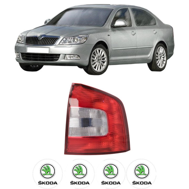 Lampa Stop Spate Dreapta SKODA OCTAVIA II (1Z3) din 2004-2013, Auto, TYC, 4x Stickere auto cu SKODA