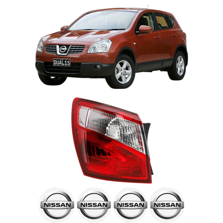 Lampa Stop Spate Stanga NISSAN QASHQAI I (J10, NJ10) din 2006-2014, Auto, TYC, 4x Stickere auto cu NISSAN