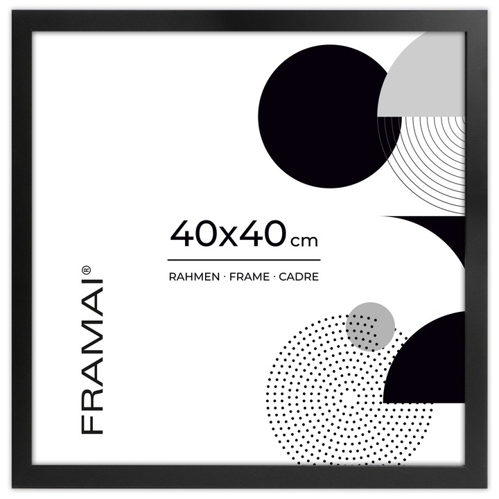 Rama foto neagra Framai, HDF, 40x40 cm, negru