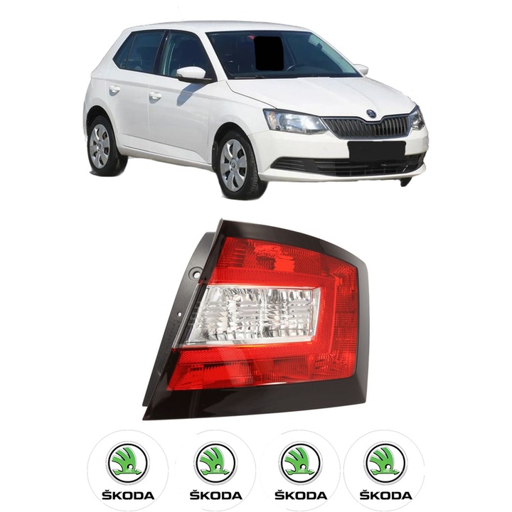 Lampa Stop Spate Dreapta SKODA FABIA III Praktik (NJ5) din 2014-2022, Auto, TYC, 4x Stickere auto cu SKODA