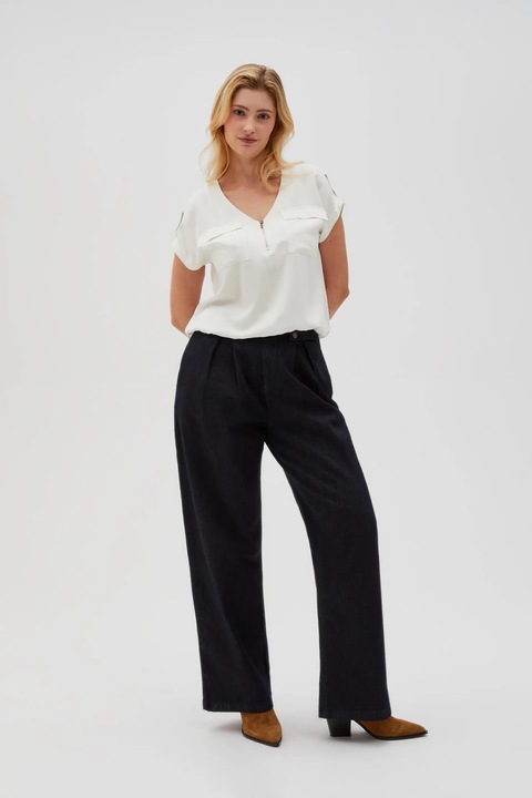 Sötétkék széles szárú farmer, Sötétkék