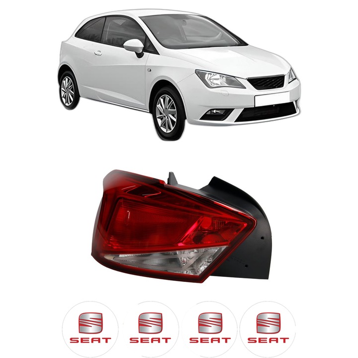 Lampa Stop Spate Stanga SEAT IBIZA IV SC (6J1, 6P5) din 2008-2016, Auto, TYC, 4x Stickere auto cu SEAT