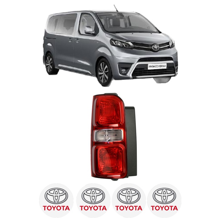 Lampa Stop Spate Stanga TOYOTA PROACE VERSO Bus (MPY_) din 2016-2023, Auto, TYC, 4x Stickere auto cu TOYOTA