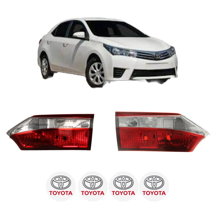 Set Stopuri Spate Stanga Dreapta TOYOTA COROLLA Saloon (_E18_, ZRE1_) din 2013-2019, Auto, DEPO, 4x Stickere auto cu TOYOTA