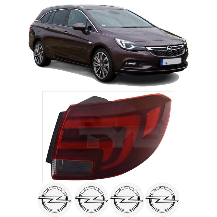 Lampa Stop Spate Stanga OPEL ASTRA K Estate Van din 2018-2019, Auto, TYC, 4x Stickere auto cu OPEL
