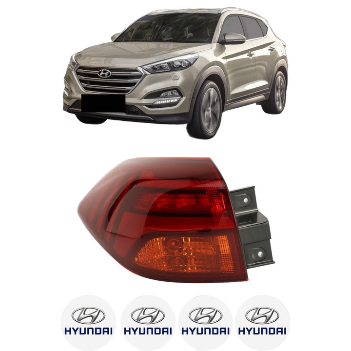 Lampa Stop Spate Stanga HYUNDAI TUCSON (TL, TLE) din 2015-2023, Auto, TYC, 4x Stickere auto cu HYUNDAI