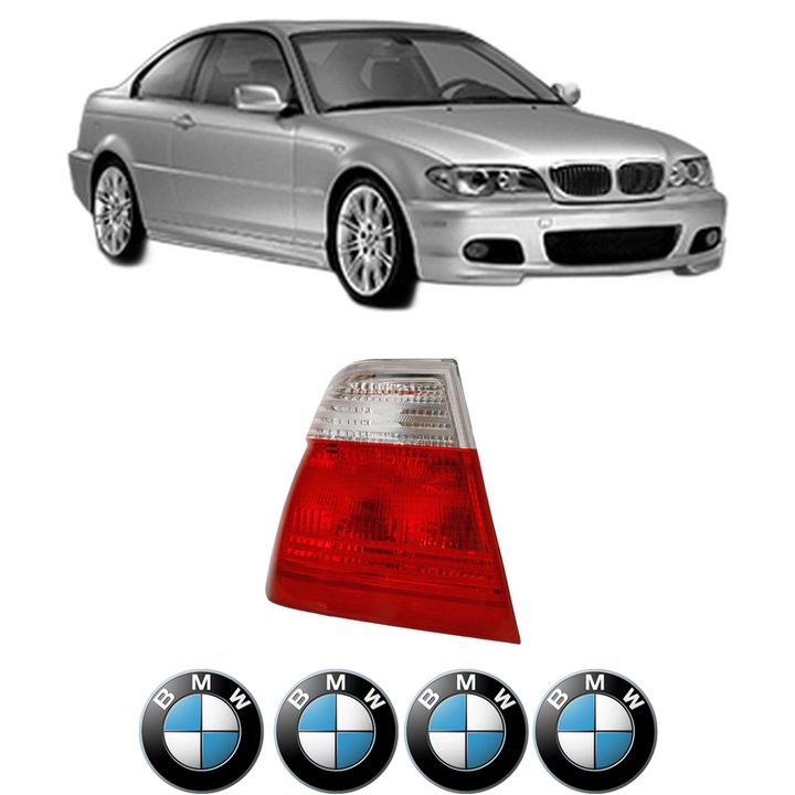 Lampa Stop Spate Stanga BMW Seria 3 Coupe (E46) din 1998-2006, Auto, TYC, 4x Stickere auto cu BMW