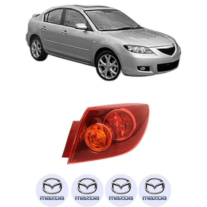 Lampa Stop Spate Dreapta MAZDA 3 Saloon (BK) din 2003-2009, Auto, TYC, 4x Stickere auto cu MAZDA