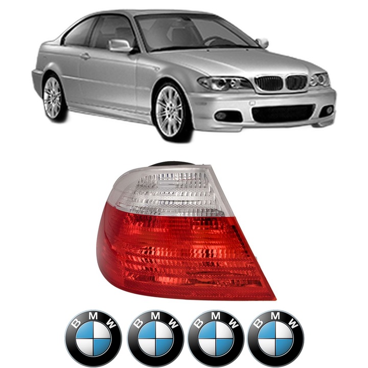 Lampa Stop Spate Stanga BMW Seria 3 Coupe (E46) din 1998-2006, Auto, TYC, 4x Stickere auto cu BMW