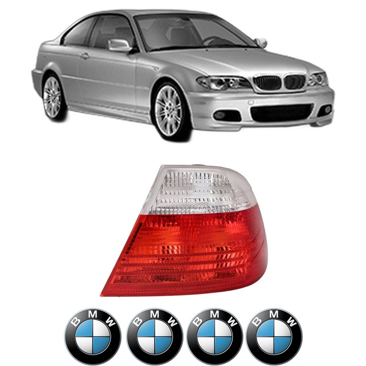 Lampa Stop Spate Dreapta BMW Seria 3 Coupe (E46) din 1998-2006, Auto, TYC, 4x Stickere auto cu BMW