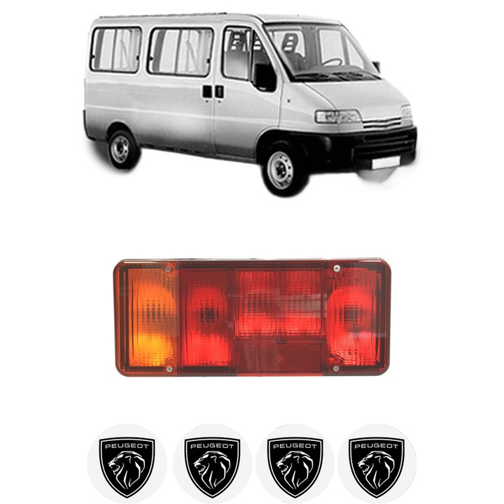 Lampa Stop Spate Stanga PEUGEOT BOXER Bus (230P) din 1994-2002, Auto, DEPO, 4x Stickere auto cu PEUGEOT
