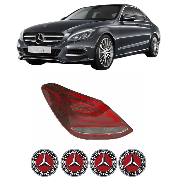 Lampa Stop Spate Stanga MERCEDES-BENZ C-CLASS (W205) din 2013-2021, Auto, TYC, 4x Stickere auto cu MERCEDES-BENZ