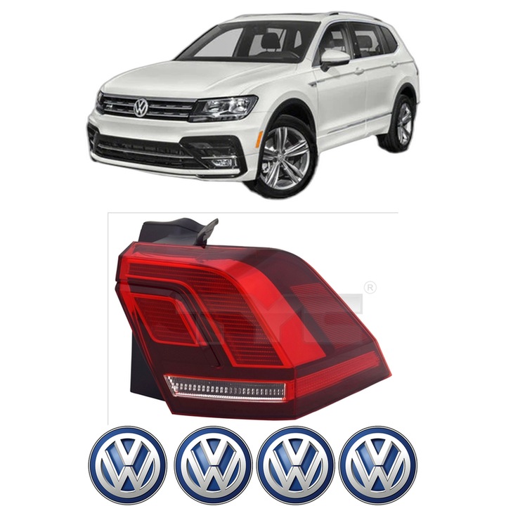 Lampa Stop Spate Dreapta Volkswagen TIGUAN (AD1, AX1) din 2016-2024, Auto, TYC, 4x Stickere auto cu Volkswagen