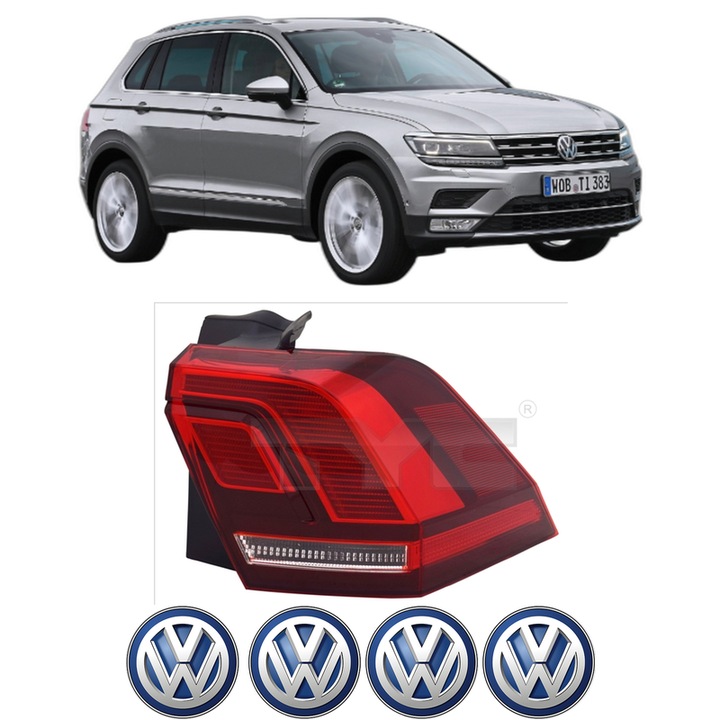Lampa Stop Spate Dreapta Volkswagen TIGUAN SUV Van (AD1) din 2016-2020, Auto, TYC, 4x Stickere auto cu Volkswagen