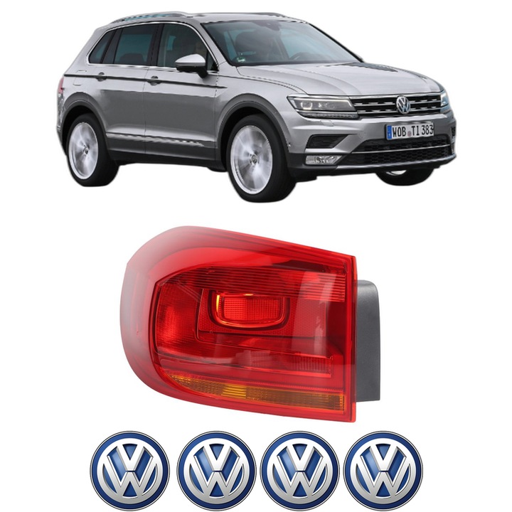 Lampa Stop Spate Stanga Volkswagen TIGUAN SUV Van (AD1) din 2016-2020, Auto, TYC, 4x Stickere auto cu Volkswagen