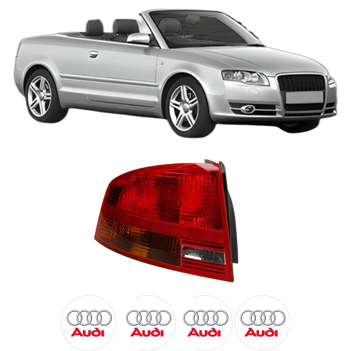 Lampa Stop Spate Stanga AUDI A4 B6 Convertible (8H7) din 2002-2005, Auto, TYC, 4x Stickere auto cu AUDI
