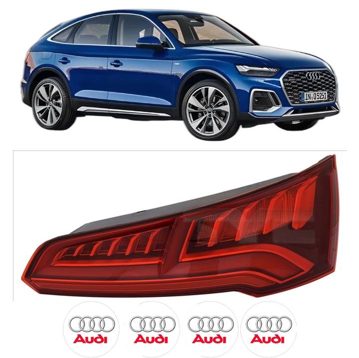 Lampa Stop Spate Stanga AUDI Q5 Sportback (FYT) din 2020-2021, Auto, TYC, 4x Stickere auto cu AUDI