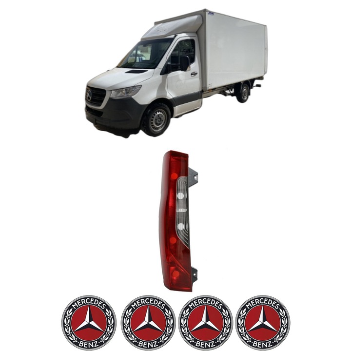 Lampa Stop Spate Stanga MERCEDES-BENZ SPRINTER 5-t Platform/Chassis (B907) din 2018-2021, Auto, TYC, 4x Stickere auto cu MERCEDES-BENZ